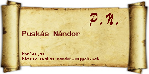 Puskás Nándor névjegykártya